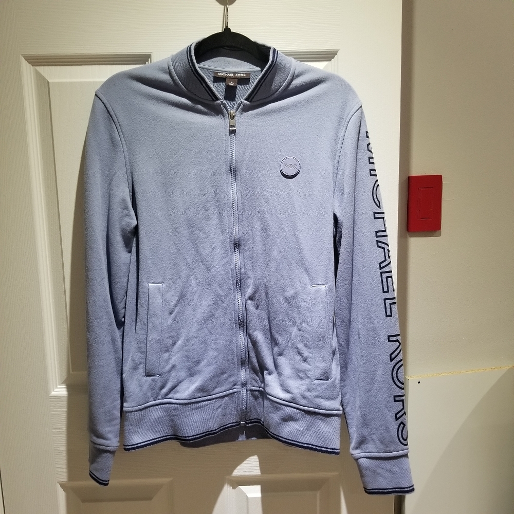 Michael Kors sweater size M  light blue warm soft zip front